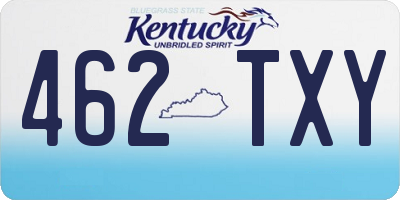 KY license plate 462TXY