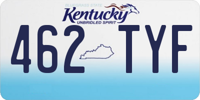KY license plate 462TYF