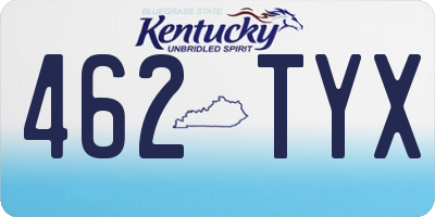 KY license plate 462TYX