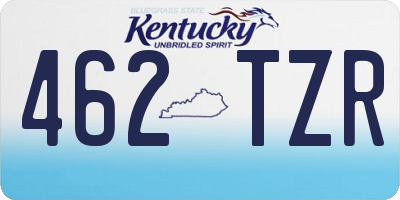 KY license plate 462TZR