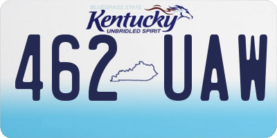 KY license plate 462UAW