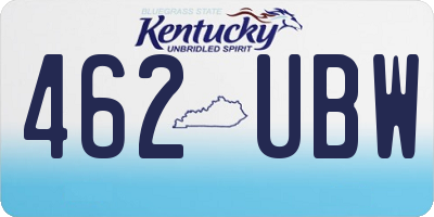 KY license plate 462UBW