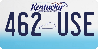 KY license plate 462USE