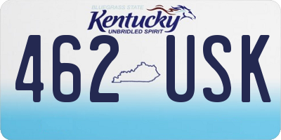 KY license plate 462USK