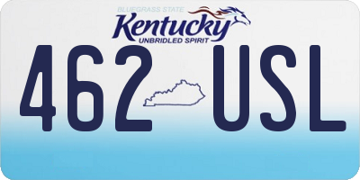 KY license plate 462USL