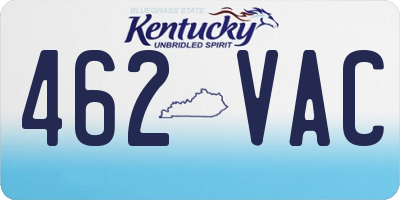 KY license plate 462VAC
