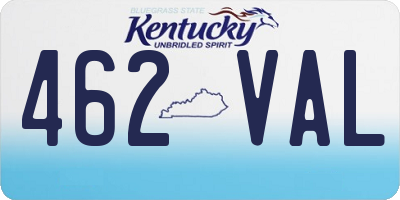 KY license plate 462VAL