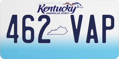 KY license plate 462VAP