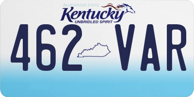 KY license plate 462VAR