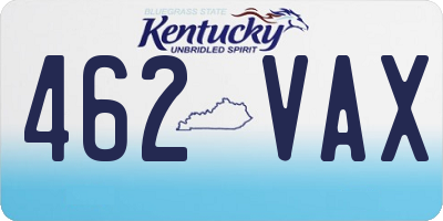 KY license plate 462VAX