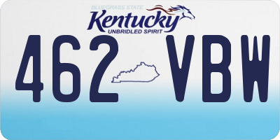 KY license plate 462VBW