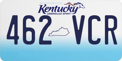 KY license plate 462VCR