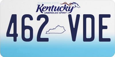 KY license plate 462VDE