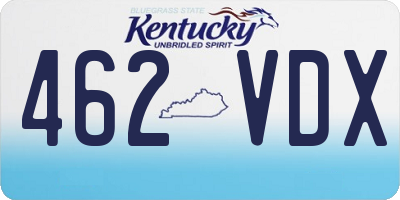 KY license plate 462VDX