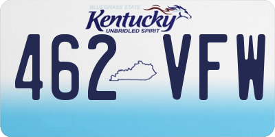 KY license plate 462VFW