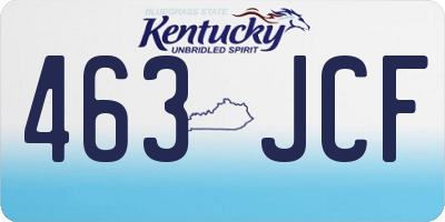 KY license plate 463JCF