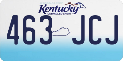 KY license plate 463JCJ