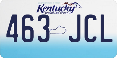 KY license plate 463JCL