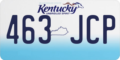 KY license plate 463JCP