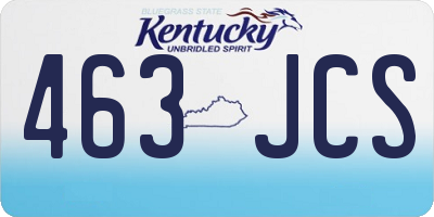 KY license plate 463JCS