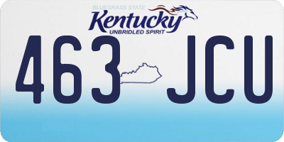 KY license plate 463JCU
