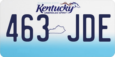 KY license plate 463JDE