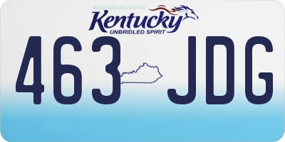 KY license plate 463JDG
