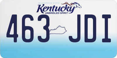 KY license plate 463JDI