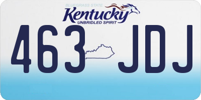 KY license plate 463JDJ