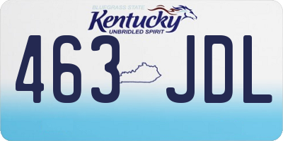 KY license plate 463JDL