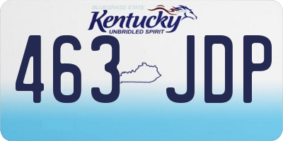 KY license plate 463JDP