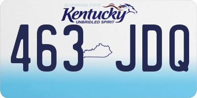 KY license plate 463JDQ
