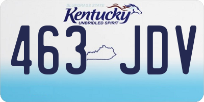 KY license plate 463JDV