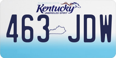 KY license plate 463JDW
