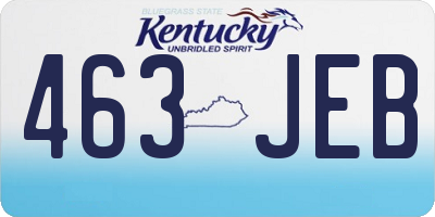 KY license plate 463JEB
