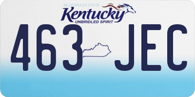 KY license plate 463JEC