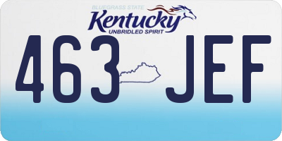 KY license plate 463JEF