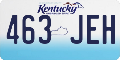KY license plate 463JEH