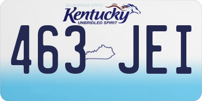 KY license plate 463JEI