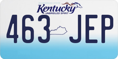 KY license plate 463JEP