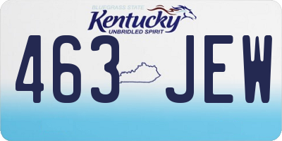 KY license plate 463JEW