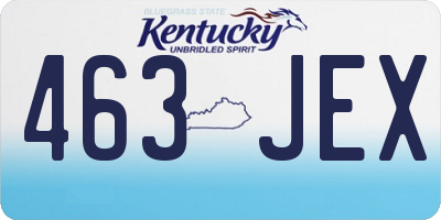 KY license plate 463JEX