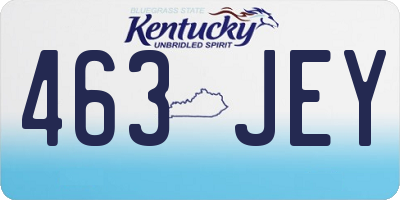 KY license plate 463JEY