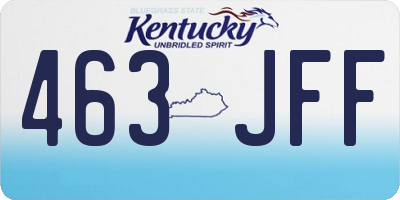 KY license plate 463JFF