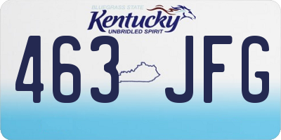 KY license plate 463JFG