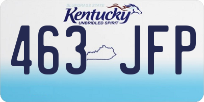 KY license plate 463JFP
