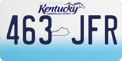 KY license plate 463JFR