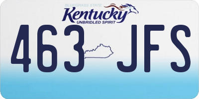 KY license plate 463JFS