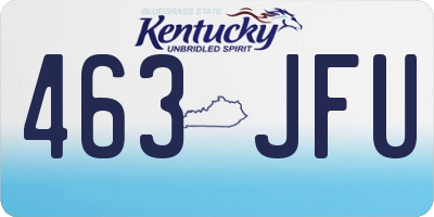 KY license plate 463JFU