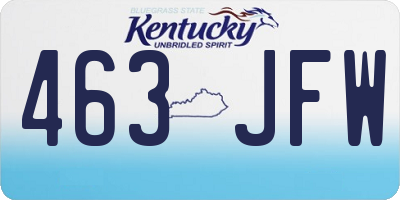 KY license plate 463JFW